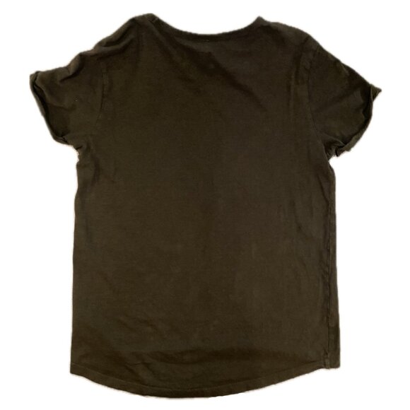 H&M Olive Green Roll Cuff T-shirt - Size Medium - Picture 2 of 5